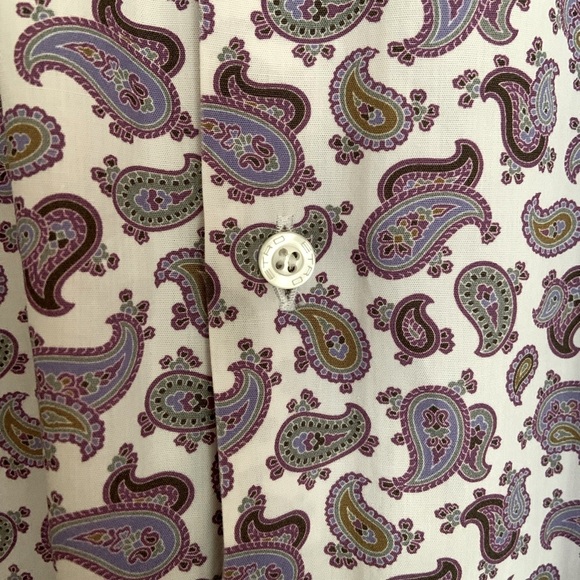 Etro Italy Men’s Purple Paisley Dress Shirt Size Small 37 - Picture 3 of 4